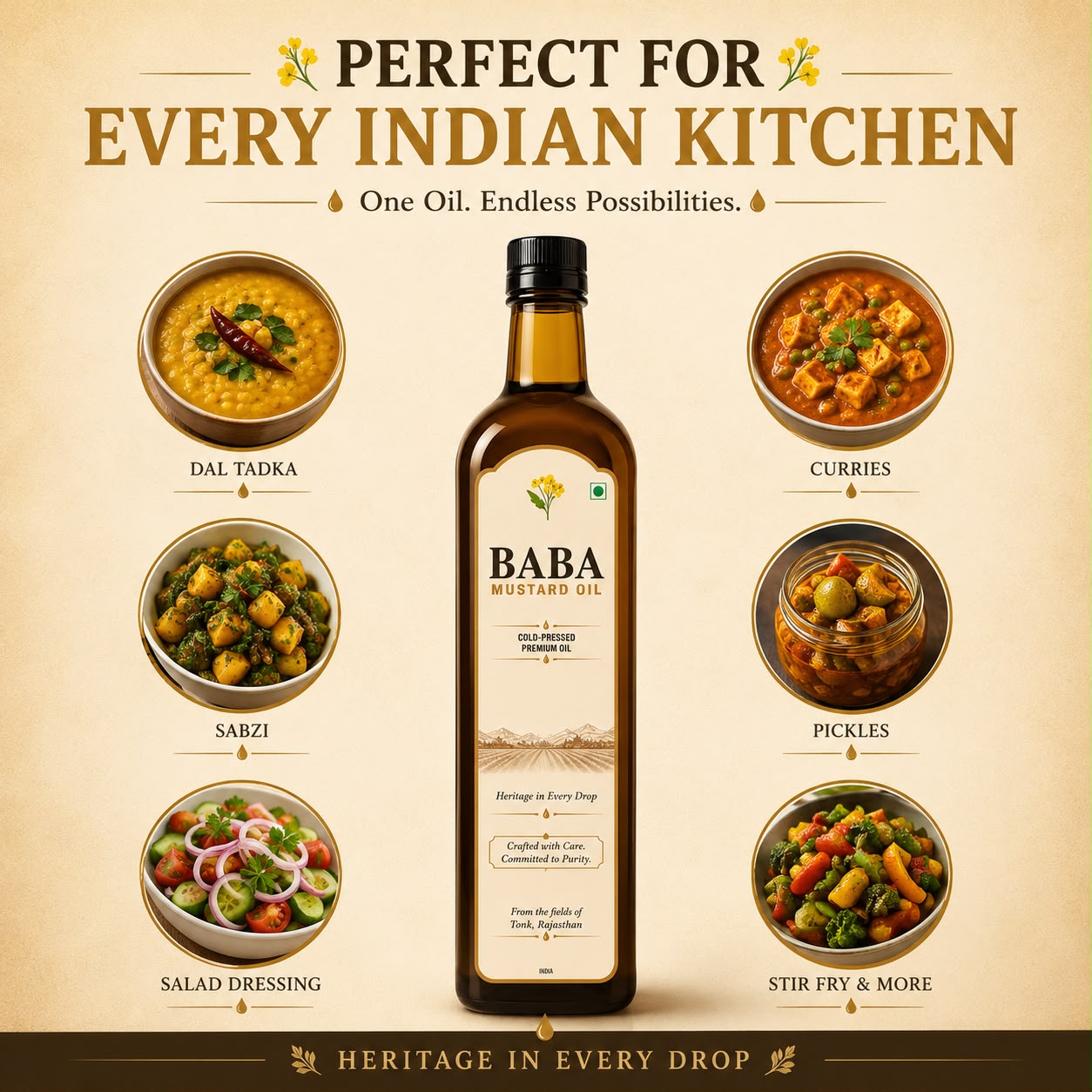 Baba Cold-Pressed Mustard Oil (Standard Can)